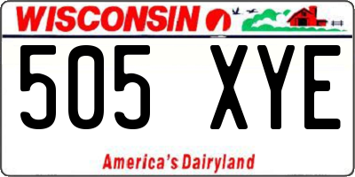 WI license plate 505XYE