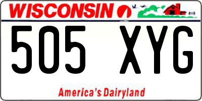 WI license plate 505XYG