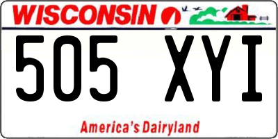 WI license plate 505XYI