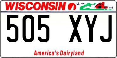 WI license plate 505XYJ
