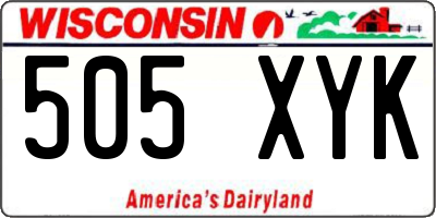 WI license plate 505XYK