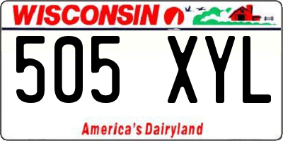 WI license plate 505XYL