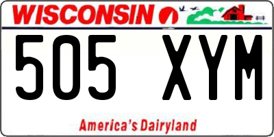 WI license plate 505XYM