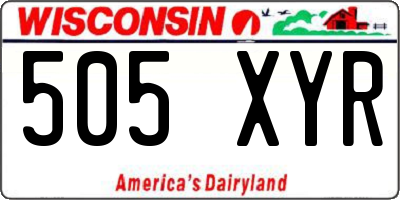 WI license plate 505XYR