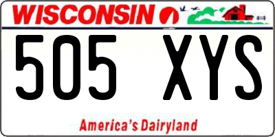 WI license plate 505XYS