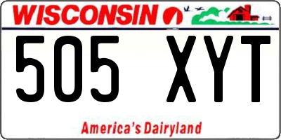 WI license plate 505XYT