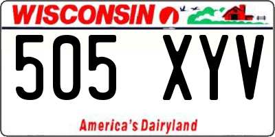 WI license plate 505XYV