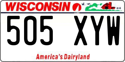 WI license plate 505XYW