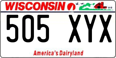 WI license plate 505XYX