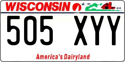 WI license plate 505XYY