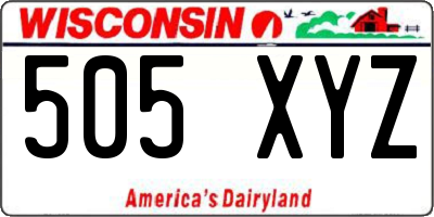 WI license plate 505XYZ