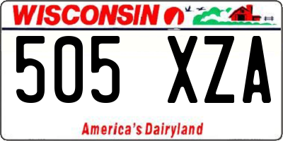 WI license plate 505XZA