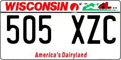 WI license plate 505XZC