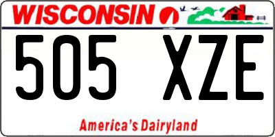 WI license plate 505XZE
