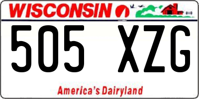 WI license plate 505XZG