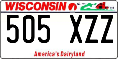 WI license plate 505XZZ