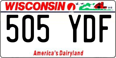 WI license plate 505YDF