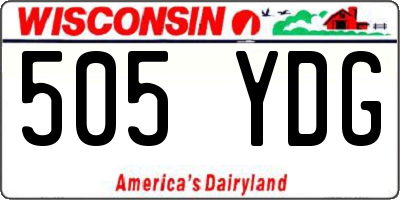 WI license plate 505YDG