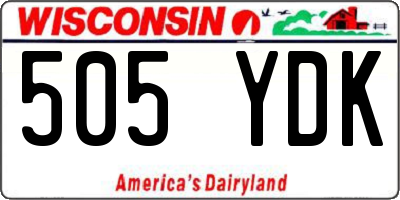 WI license plate 505YDK