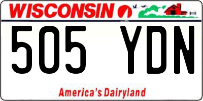 WI license plate 505YDN