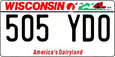 WI license plate 505YDO