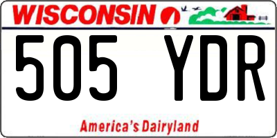 WI license plate 505YDR