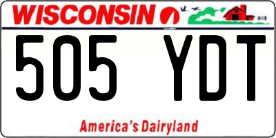 WI license plate 505YDT