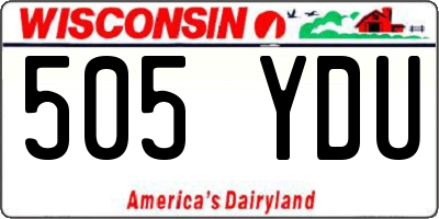 WI license plate 505YDU