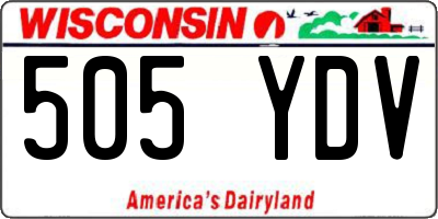 WI license plate 505YDV