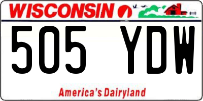 WI license plate 505YDW