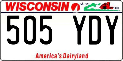 WI license plate 505YDY