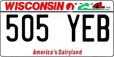 WI license plate 505YEB