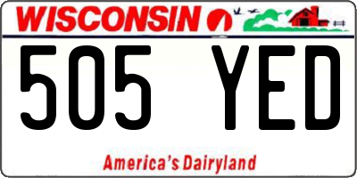 WI license plate 505YED