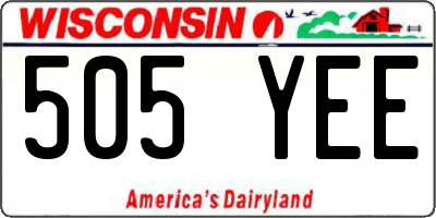 WI license plate 505YEE