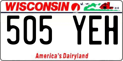 WI license plate 505YEH