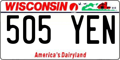 WI license plate 505YEN