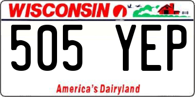 WI license plate 505YEP