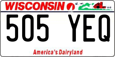 WI license plate 505YEQ