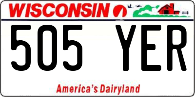 WI license plate 505YER