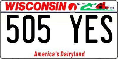 WI license plate 505YES