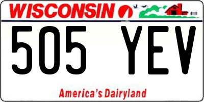 WI license plate 505YEV