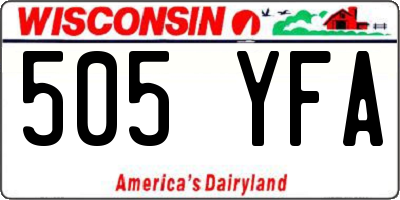 WI license plate 505YFA