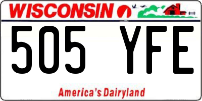 WI license plate 505YFE
