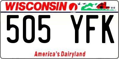 WI license plate 505YFK