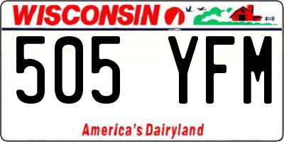 WI license plate 505YFM
