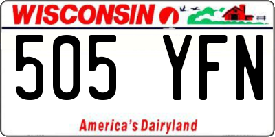 WI license plate 505YFN