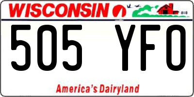 WI license plate 505YFO