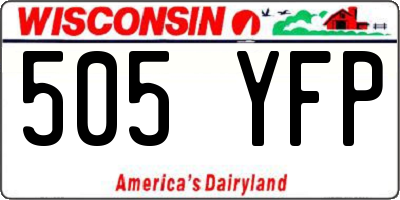 WI license plate 505YFP