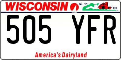 WI license plate 505YFR
