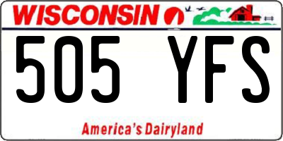 WI license plate 505YFS